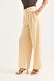 High Waist Wide Leg Trousers Beige - 5