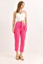 Tie Detailed Wrinkled Knitted Pants Pink - 2