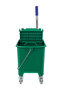 Mop Bucket & Wringer - 360-Degree Rotating Swivel Wheels 20 Liter Capacity Green - 2