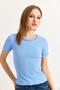 Crew Neck Chain Detailed Camisole Blouse Blue - 3
