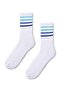 Colorful Striped Towel Sole Socks White/Blue