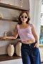 Square Neck Crop Knitwear Blouse Lilac - 4