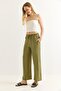 Wrapped Striped Relaxed Cut Trousers Green - 3