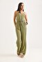 Women's Jumpsuit with Belt and Pockets Green