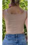 Women's Mink Basic Rib Tank Crop – Lycra Sports Top - 3