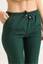 Elastic Waist Short Leg Double Crepe Trousers Dark Green - 4