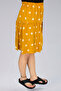 Yellow Viscose Fabric Daisy Flower Midi Shorts Skirt - 2