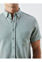 Matte Green Regular Fit Short Sleeve Men's Shirt - 5