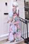 Patterned Hijab Dress Lilac 569 - 5
