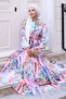 Patterned Hijab Dress Lilac 569