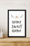 1 Piece Home Sweet Home Written Wooden Black Frame Look Mdf Table - 2