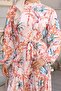 Patterned Hijab Dress Orange 571 - 3