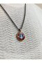 Red V Blue Enameled Anchor Figured Compass Model Steel Necklace Gift for Lover, Husband, Father - 4