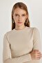 Women's Slim Fit Cotton Plain Crew Neck Stone Blouse - 2