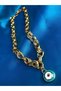 316 L Steel Stylish Design Eye Bead Detailed Yellow Color Necklace - 4