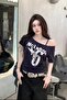 Navy Blue Nclshior 6 Y2K Short Sleeve Crop