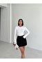 Women's White 95% Cotton Long Sleeve Body Crew Neck Slim Fit Body Bicycle Neck Basic Body - 3