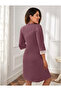 Maternity and Postpartum Nursing-Suitable Lace Detail Strappy Midi Robe Nightgown Set - 4