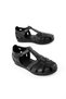 Verla Women's Genuine Leather Cage Detailed Velcro Sandals-Black - 3