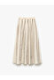 Waist Lace Geometric Patterned A-Line Long Skirt - 4