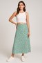 Women's Daisy Patterned Long Skirt with Elastic Waist - 2