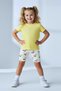 Girls' Camisole Short Sleeve 100% Cotton T-Shirt – Yellow Color, Loose Fit