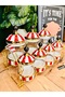 Avangard 8 Piece Porcelain Glass Top Red White Spice Rack Set with Metal Stand-Casa De Bella