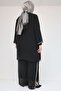 47064 Plus Size Sandy Chiffon Pants Suit with Stone Print Detail - Black - 5