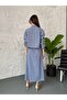 Gray Blue Rope Strap Dress Shirt Suit - 4