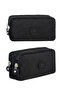 Crinkle Fabric Double Compartment Pencil Holder Pencil Case
