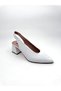Women's Daily Heeled Shoes Genuine White Leather - 2