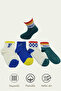 4 Pairs of Colorful College Patterned Children's Socks – Cotton, Breathable, Durable