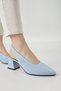Women's Daily Heeled Shoes Genuine Ice Blue Leather