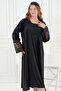 2-Piece Maternity Nightgown Set with Lace and Morning Dress