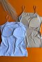 Bratique 2-Pack |   Women's Tank-Blouse with Thin String Straps Cotton Skin and White Bra - 5