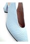 Women's Daily Heeled Shoes Genuine Ice Blue Leather - 4