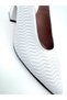Women's Daily Heeled Shoes Genuine White Leather - 4