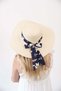 Women's Lna Beige Floral Detailed Straw Hat - 4