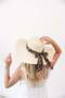 Women's Lorel Beige Leopard Detailed Straw Hat - 4