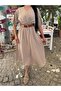 Beige Double Breasted Midi Straight Belted Dress - 6