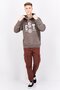Men Hooded Long Sleeve Embroidered Sweatshirt, Dark Grey - 4
