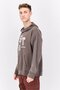 Men Hooded Long Sleeve Embroidered Sweatshirt, Dark Grey - 3