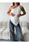 Women's White One Shoulder Asymmetrical Cut Sandy Blouse Hzl25S-Fry123241 - 4