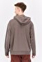 Men Hooded Long Sleeve Embroidered Sweatshirt, Dark Grey - 2