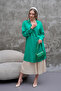 Green Draped Long Shirt Tunic - 6