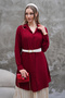 Flowy Long Burgundy Shirt Tunic - 5