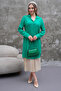 Green Draped Long Shirt Tunic - 4