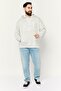 Men Hooded Long Sleeve Embroidered Sweatshirt, Grey - 4