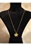 Gold Color Zircon Stone Star Model Steel Necklace - 2