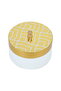 Tamria Wooden Bowl with Gold Engraved Lid - White, 11x11x8 cm - 2